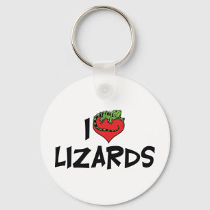 I Love Heart Iguanas - Lizard Lover Key Ring