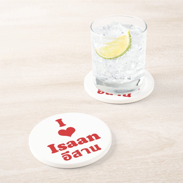 I Love (Heart) Isaan Coaster (Side)