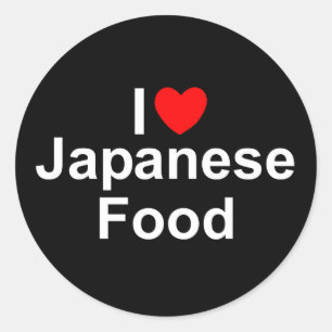 I Love (Heart) Japanese Food Classic Round Sticker