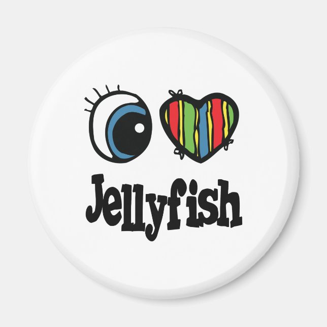 I Love (Heart) Jellyfish Magnet (Front)