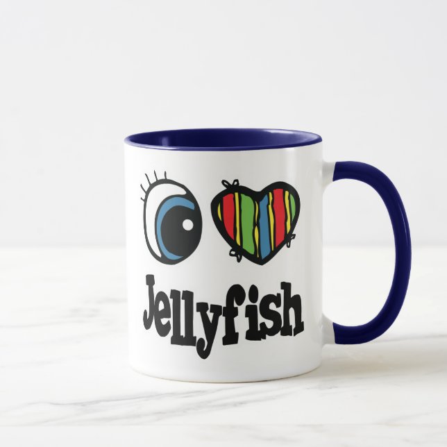 I Love (Heart) Jellyfish Mug (Right)