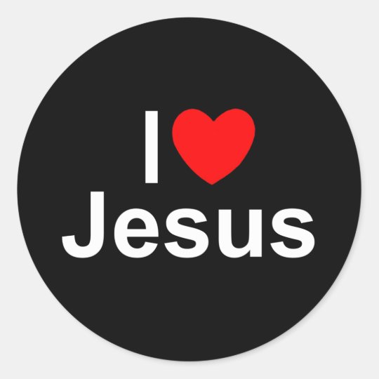 I Love (Heart) Jesus Classic Round Sticker | Zazzle.co.uk