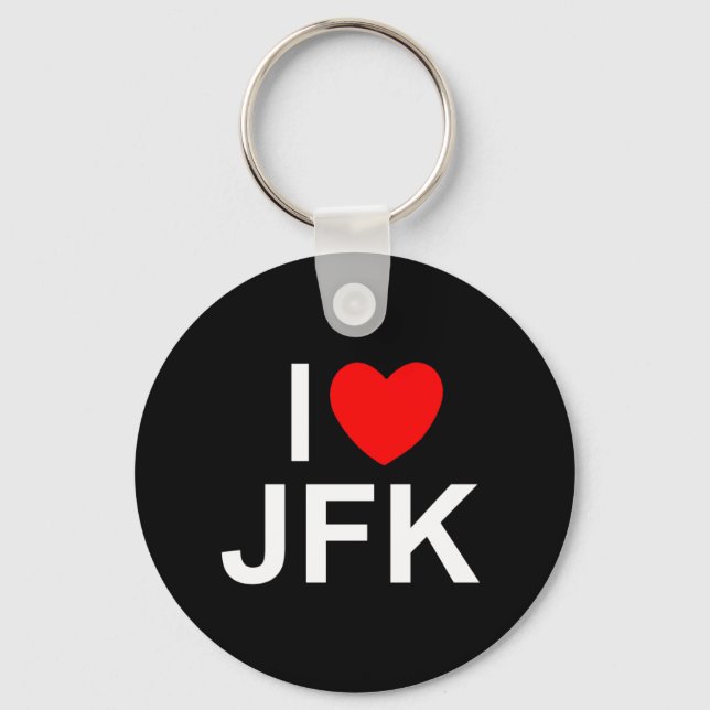 I Love (Heart) JFK Key Ring (Front)