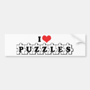 I Love Heart Jigsaw Puzzles - Puzzle Lover Bumper Sticker