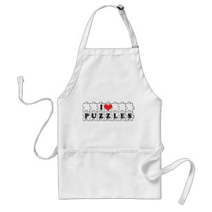 I Love Heart Jigsaw Puzzles - Puzzle Lover Standard Apron