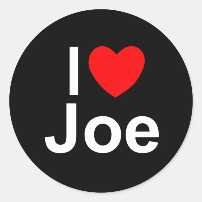 I Love (Heart) Joe Classic Round Sticker (Front)