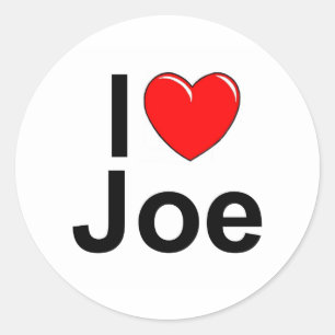 I Love (Heart) Joe Classic Round Sticker