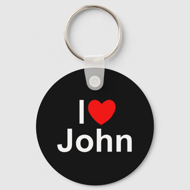 I Love (Heart) John Key Ring (Front)
