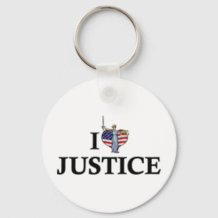 I Love Heart Justice - Lawyer Legal System Key Ring