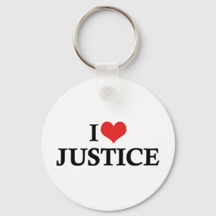 I Love Heart Justice - Lawyer Legal System Key Ring