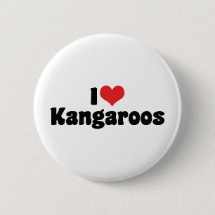 I Love Heart Kangaroos - Kangaroo Lover 6 Cm Round Badge