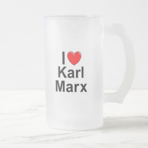 I Love (Heart) Karl Marx Frosted Glass Beer Mug