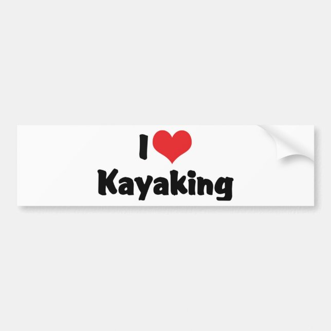 I Love Heart Kayaking - River Rafting Bumper Sticker (Front)
