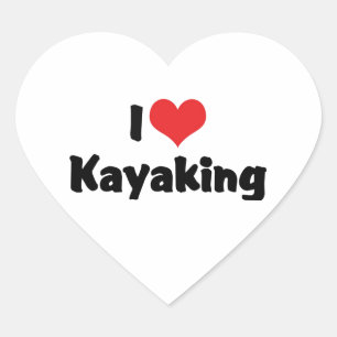 I Love Heart Kayaking - River Rafting Sticker