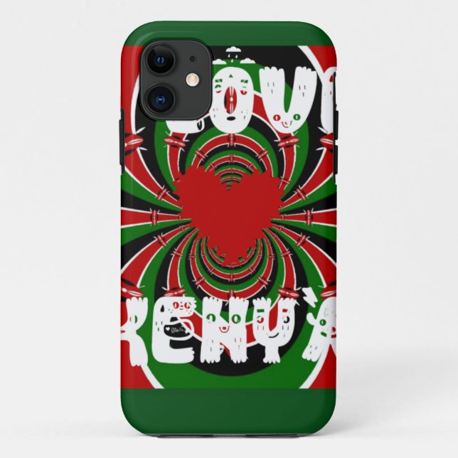 I Love Heart Kenya: Dynamic Flag Art Case-Mate iPhone Case (Back)