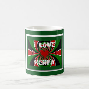 I Love Heart Kenya: Dynamic Flag Art Coffee Mug