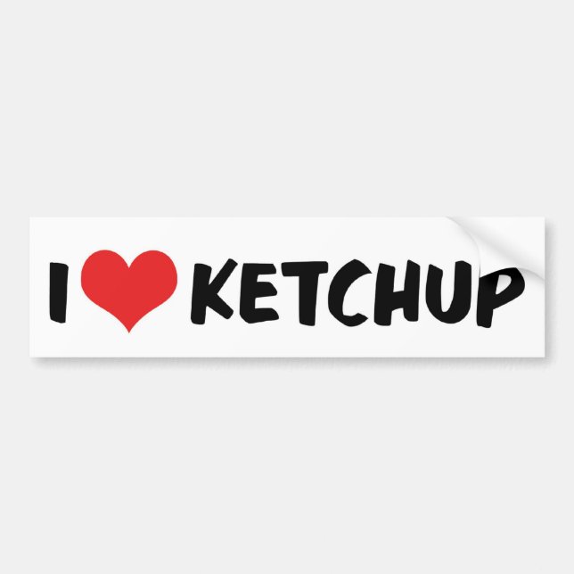 I Love Heart Ketchup - Catsup Lover Bumper Sticker (Front)