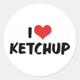 I Love Heart Ketchup - Catsup Lover Classic Round Sticker