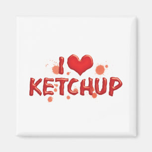 I Love Heart Ketchup - Catsup Lover Magnet