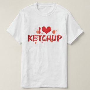 I Love Heart Ketchup - Catsup Lover T-Shirt