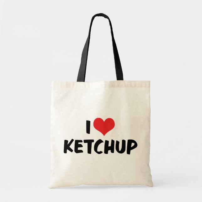 I Love Heart Ketchup - Catsup Lover Tote Bag (Front)