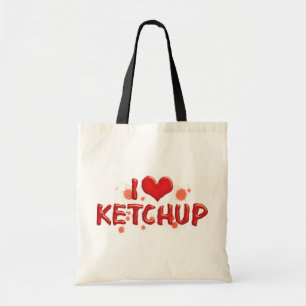 I Love Heart Ketchup - Catsup Lover Tote Bag