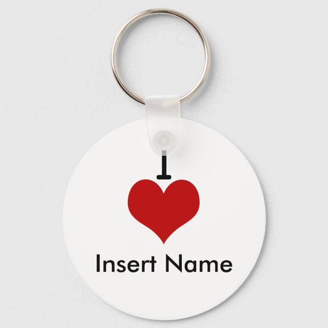 I Love (heart) Key Ring (Front)