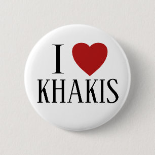 I Love Heart Khakis- funny halloween costume 6 Cm Round Badge