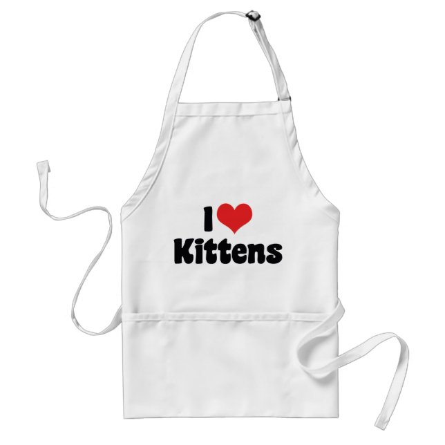I Love Heart Kittens - Cat Lover Standard Apron (Front)