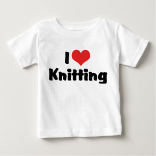 I Love Heart Knitting Baby T-Shirt