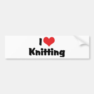 I Love Heart Knitting Bumper Sticker