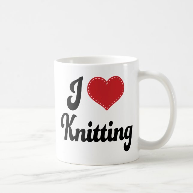 I Love (Heart) Knitting Coffee Mug (Right)