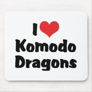 I Love Heart Komodo Dragons Mouse Mat