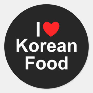 I Love(Heart) Korean Food Classic Round Sticker