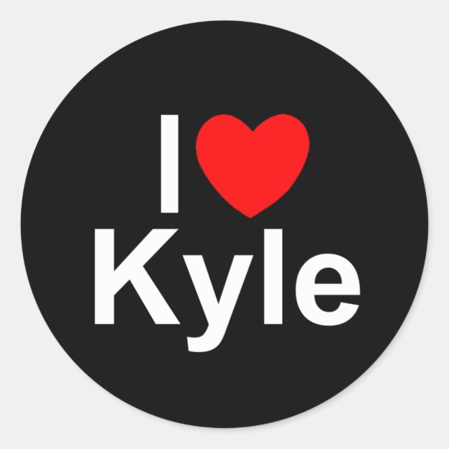 I Love (Heart) Kyle Classic Round Sticker (Front)