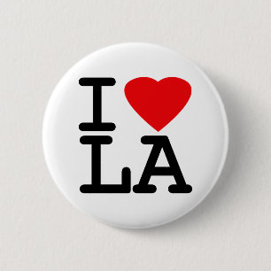 I Love Heart LA 6 Cm Round Badge