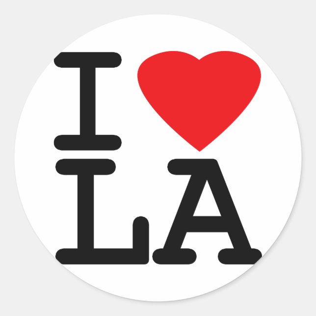 I Love Heart LA Classic Round Sticker (Front)