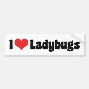 I Love Heart Ladybugs - Ladybug Lovers Bumper Sticker