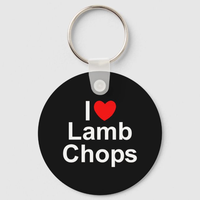 I Love (Heart) Lamb Chops Key Ring (Front)