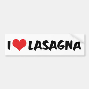 I Love Heart Lasagne - Italian Food Pasta Lover Bumper Sticker