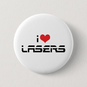I Love Heart Lasers - Science & Technology Lovers 6 Cm Round Badge