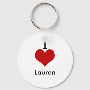 I Love (heart) Lauren Key Ring