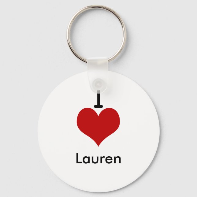 I Love (heart) Lauren Key Ring (Front)