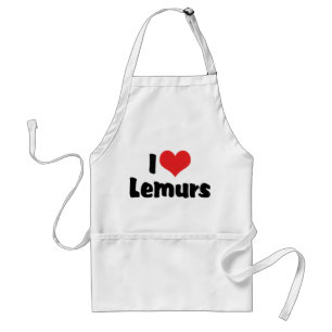I Love Heart Lemurs Standard Apron