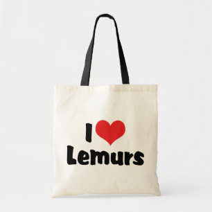 I Love Heart Lemurs Tote Bag