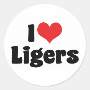 I Love Heart Ligers Classic Round Sticker