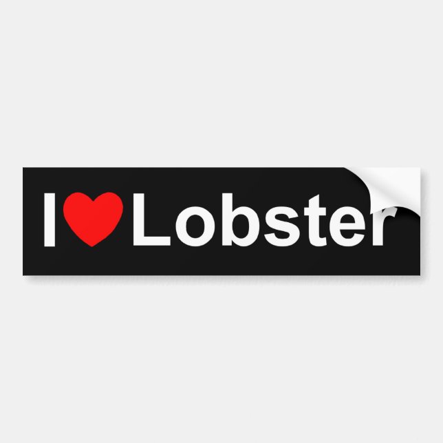 I Love (Heart) Lobster Bumper Sticker (Front)