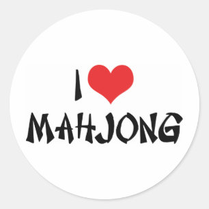 I Love Heart Mahjong - Mah Jong Lover Classic Round Sticker