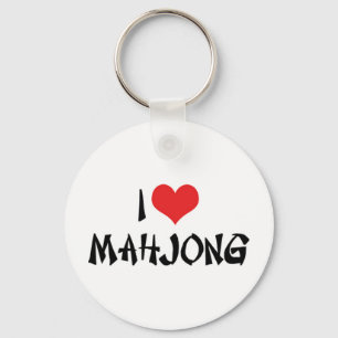 I Love Heart Mahjong - Mah Jong Lover Key Ring