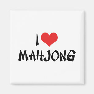 I Love Heart Mahjong - Mah Jong Lover Magnet